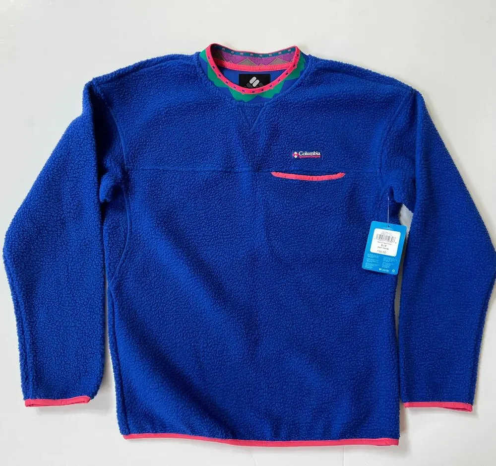 Columbia Wapitoo Fleece Blue Retro Sweatshirt AM0275-410 Men’s Size S/P
